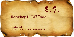 Roszkopf Tünde névjegykártya