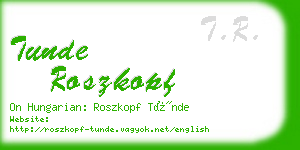 tunde roszkopf business card